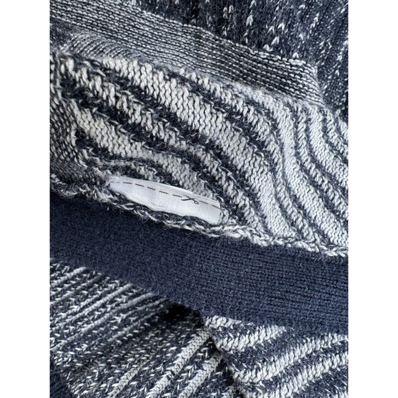 Unbranded Knit Button Down Sweater Cape Women One Size Blue Gray Striped Coastal - Picture 12 of 12